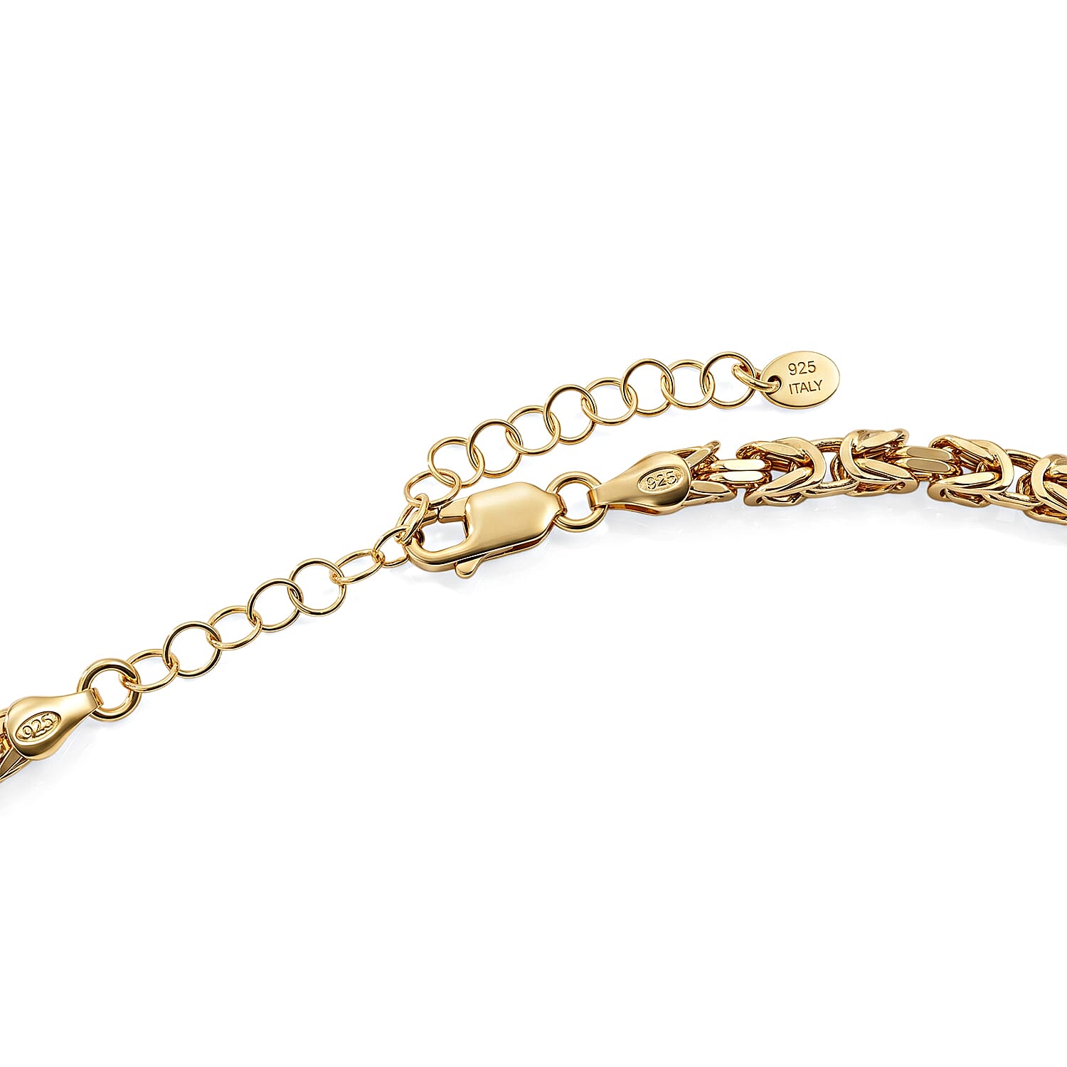La Bella Italian 4 Side Massive King Chain Necklace in 14K YG Over Sterling Silver (20-22 Inches) 30.65 Grams