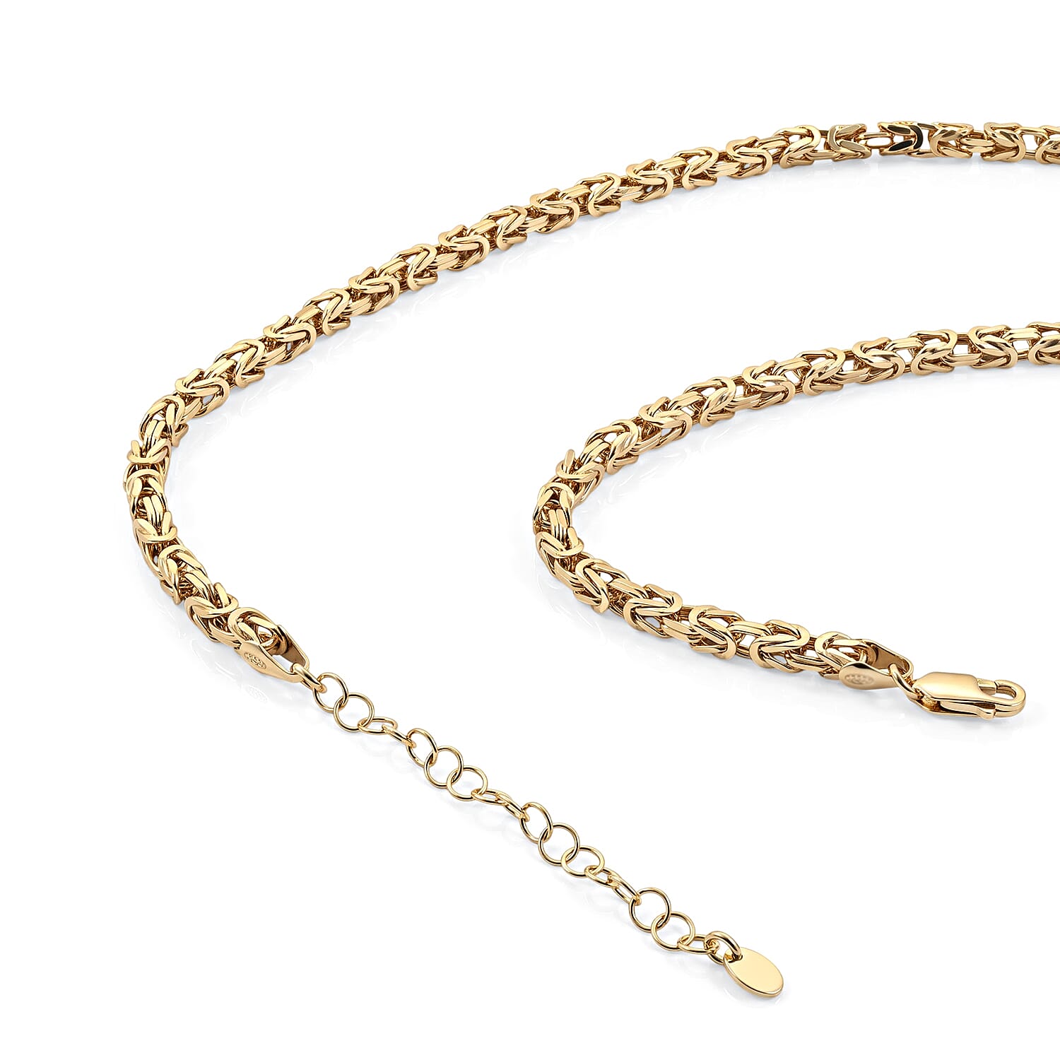 La Bella Italian 4 Side Massive King Chain Necklace in 14K YG Over Sterling Silver (20-22 Inches) 30.65 Grams