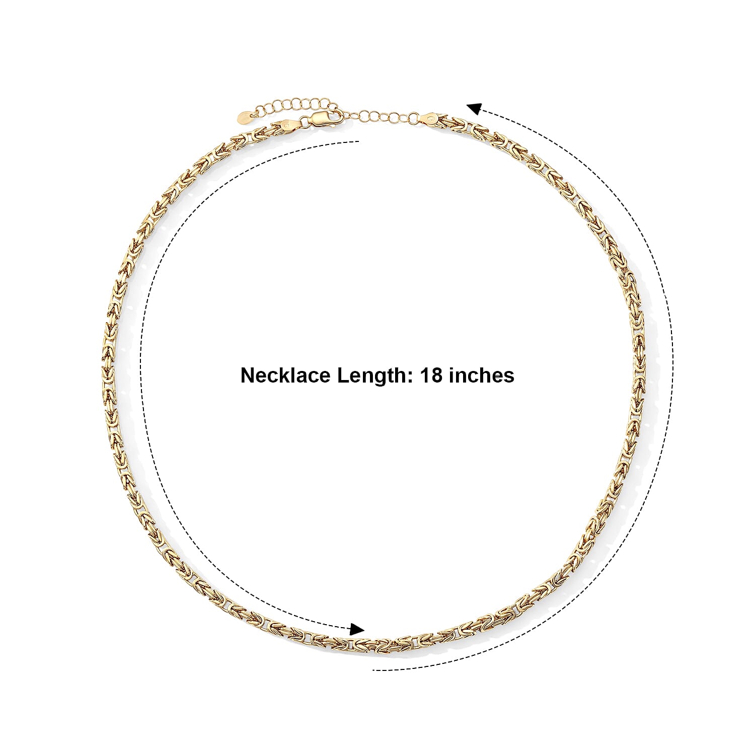 La Bella Italian 4 Side Massive King Chain Necklace in 14K YG Over Sterling Silver (20-22 Inches) 30.65 Grams