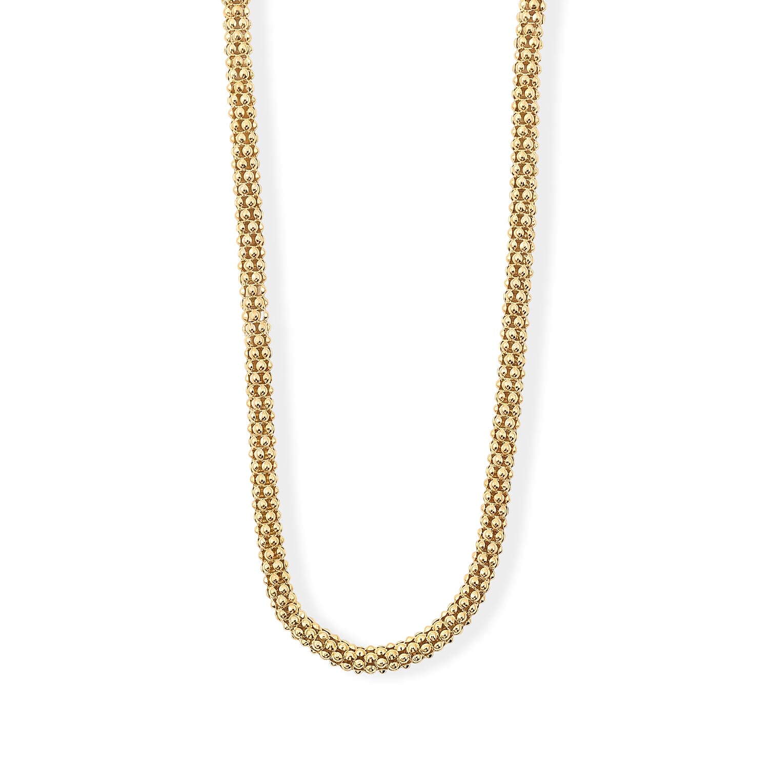 La Bella Italian Popcorn Chain Necklace in 14K Yellow Gold Over Sterling Silver (20-22 Inches) 22.65 Grams