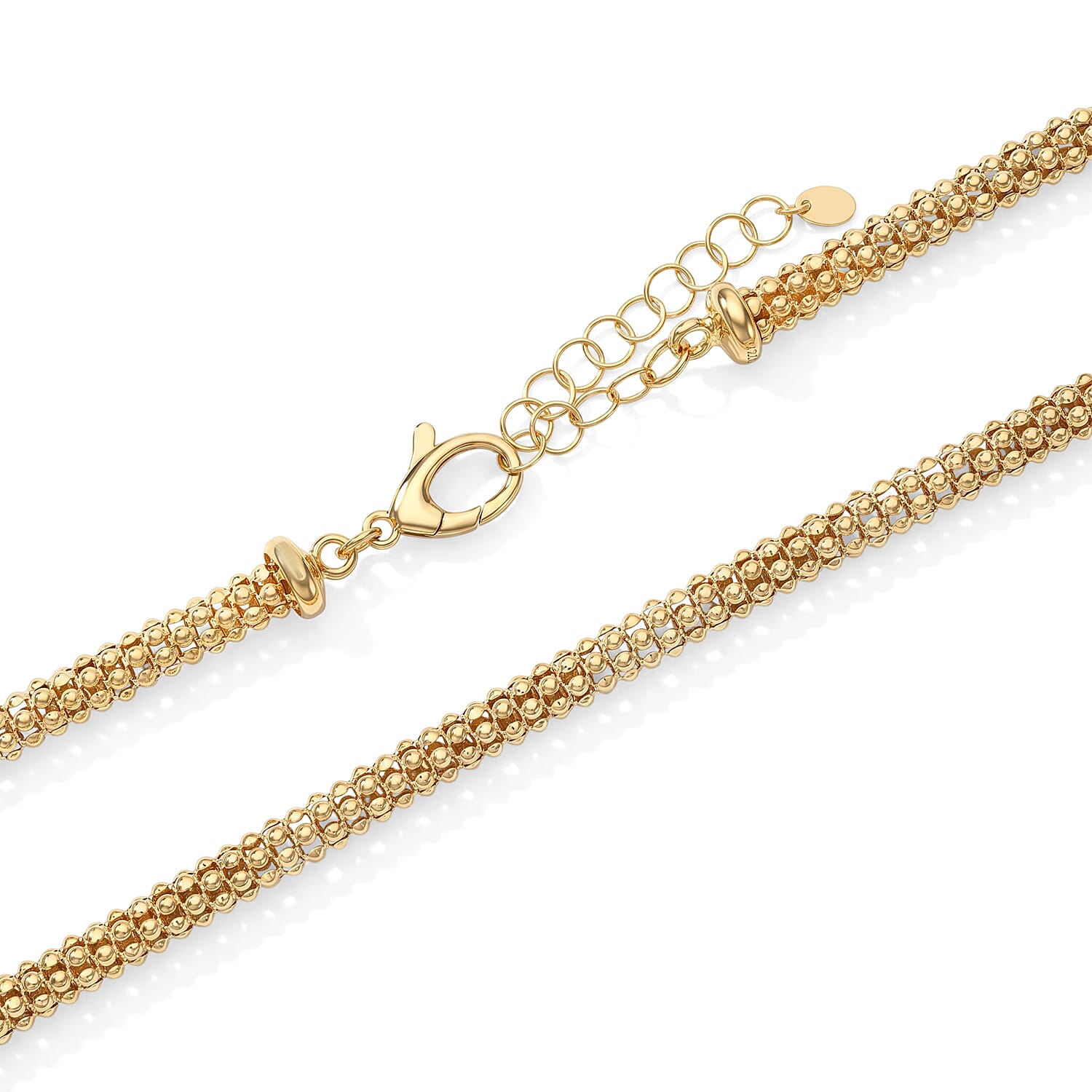 La Bella Italian Popcorn Chain Necklace in 14K Yellow Gold Over Sterling Silver (20-22 Inches) 22.65 Grams