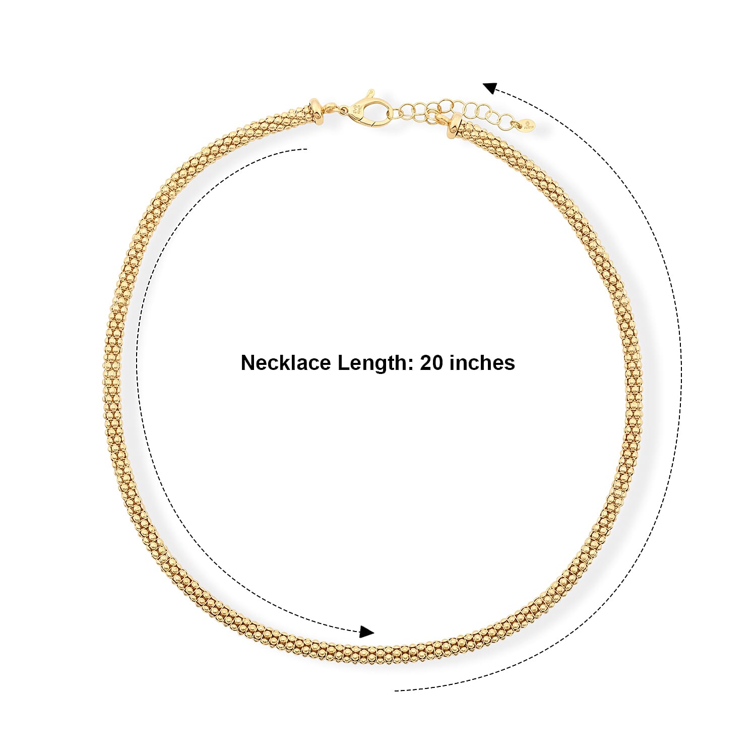 La Bella Italian Popcorn Chain Necklace in 14K Yellow Gold Over Sterling Silver (20-22 Inches) 22.65 Grams