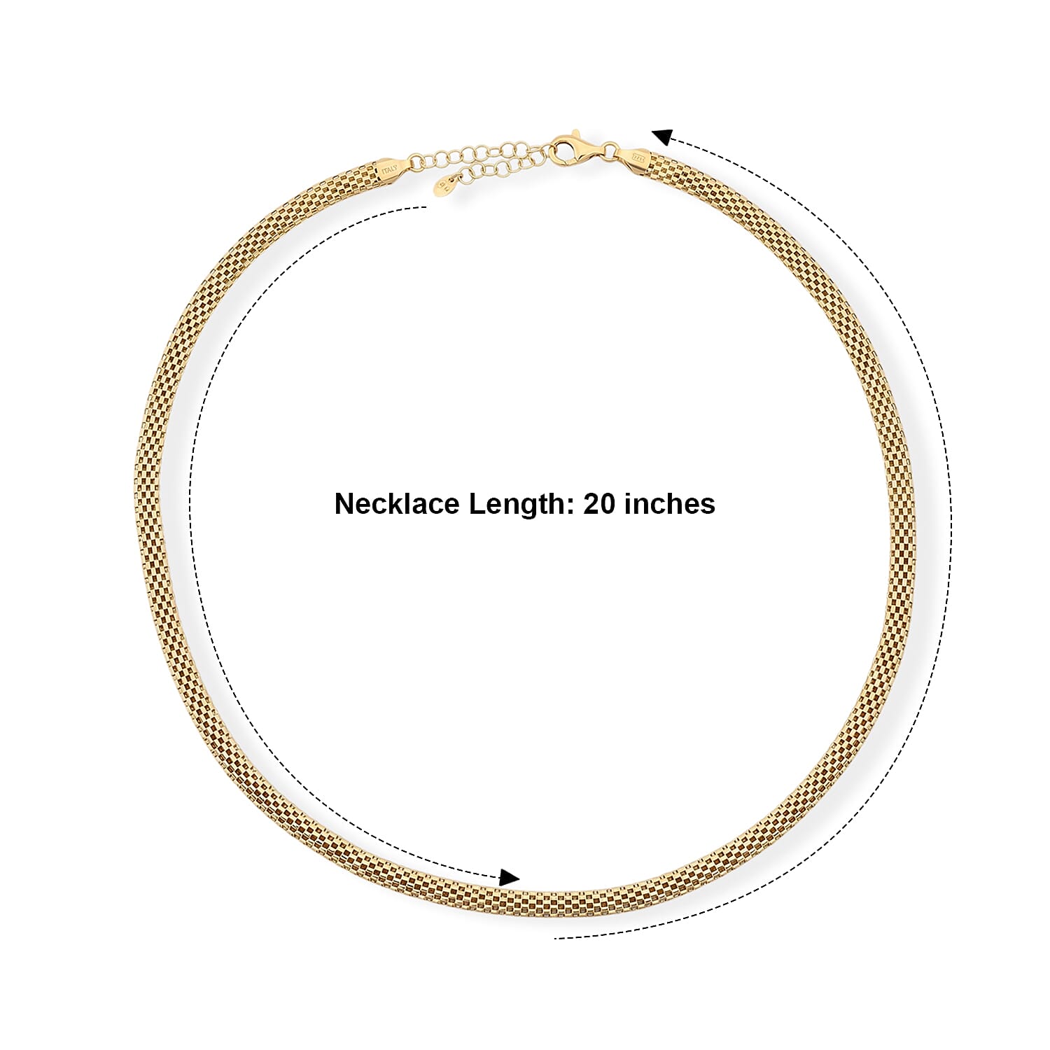 La Bella Italian Chain Necklace in 14K YG Over Sterling Silver (20-22 Inches) 14.60 Grams