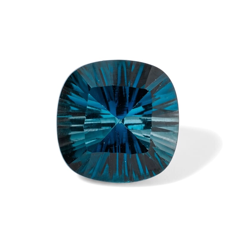 Concave Cut AAAA London Blue Topaz (Cushion 13 mm) 10.00 ctw