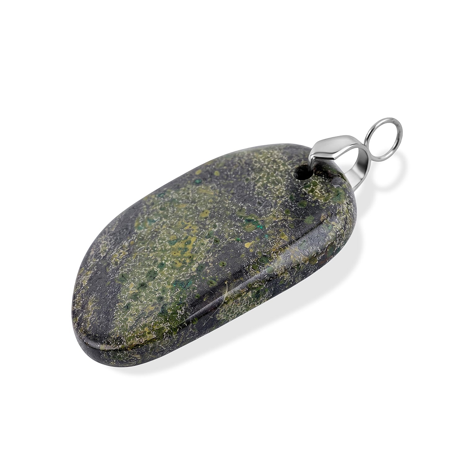 Dragon Bloodstone 114.50 ctw Freeform Pendant without Chain in Stainless Steel