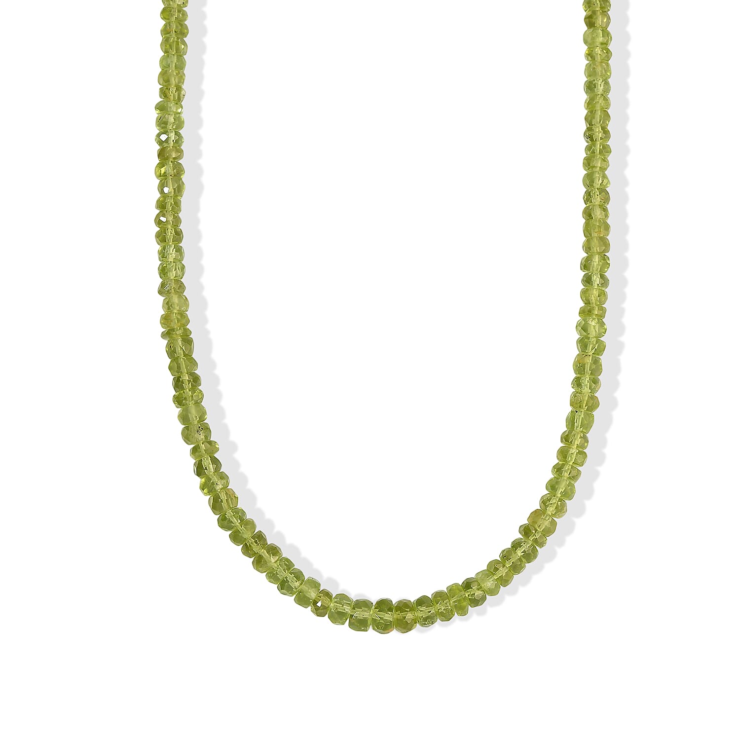 D''Joy Premium Hebei Peridot 105.00 ctw Necklace in Rhodium Over Sterling Silver 18 Inches