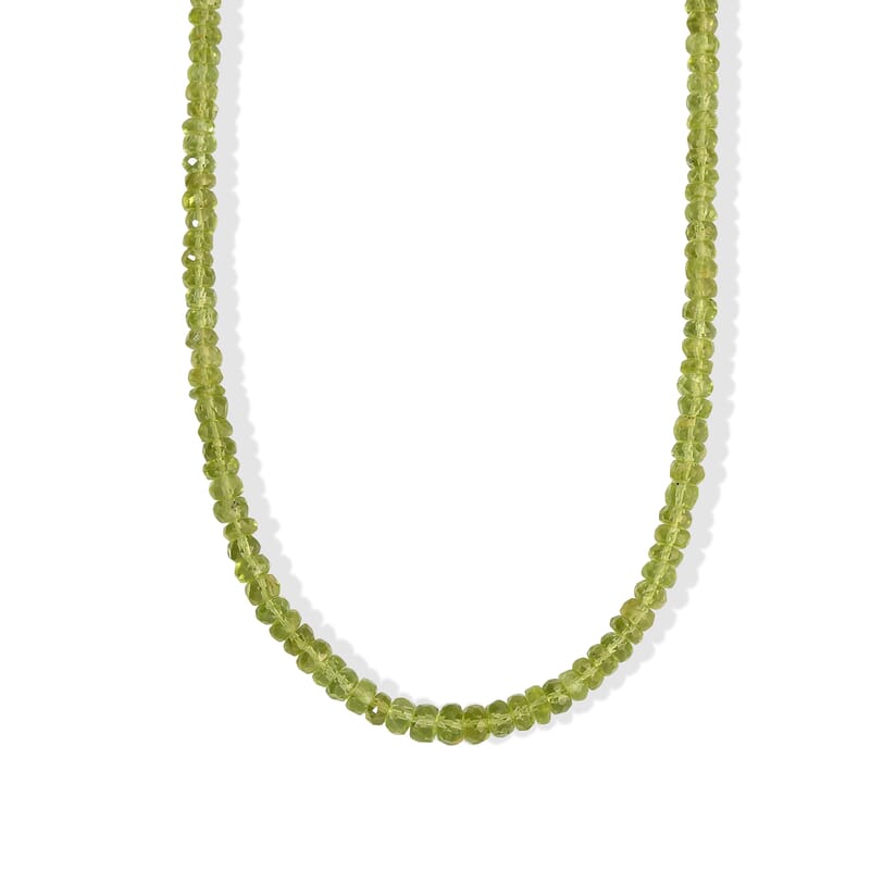 D'Joy Premium Hebei Peridot 105.00 ctw Necklace in Rhodium Over Sterling Silver 18 Inches