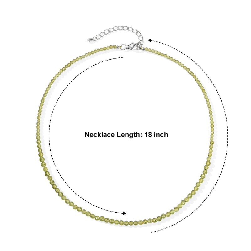 EverTrue Hebei Peridot 42.00 ctw Necklace in Stainless Steel 18 Inches