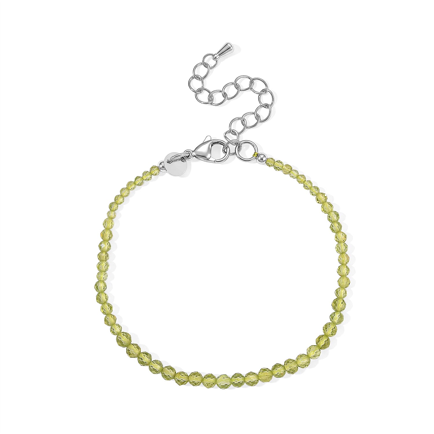 EverTrue Hebei Peridot 12.00 ctw Bracelet in Stainless Steel (7.25 In)