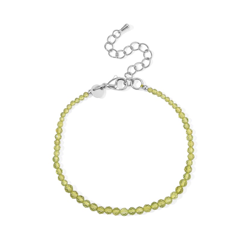 EverTrue Hebei Peridot 12.00 ctw Bracelet in Stainless Steel (7.25 In)