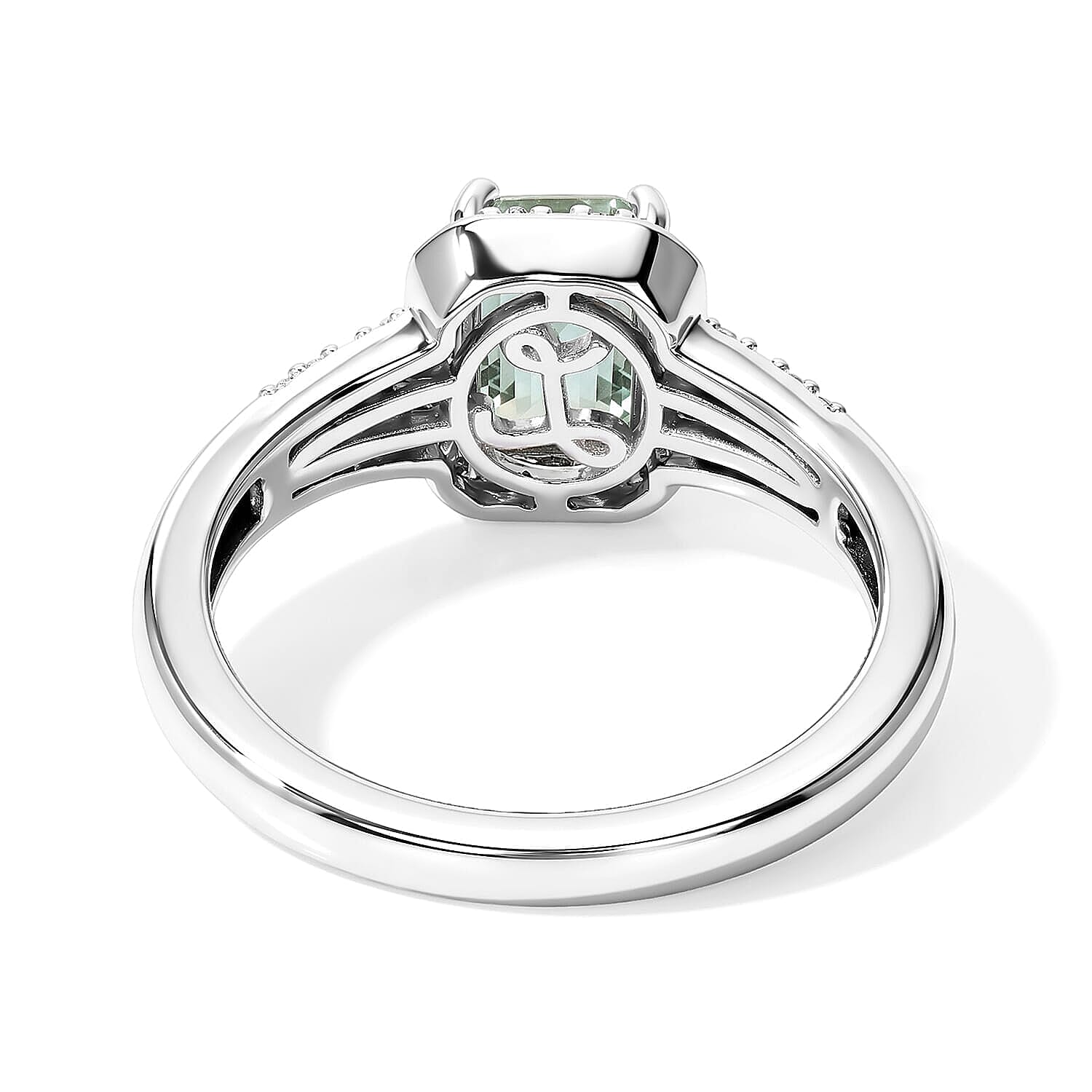 Luxoro AAA Arquiana Mint Tourmaline and Diamond I2 1.50 ctw Ring in 14K White Gold (Size 5.0)