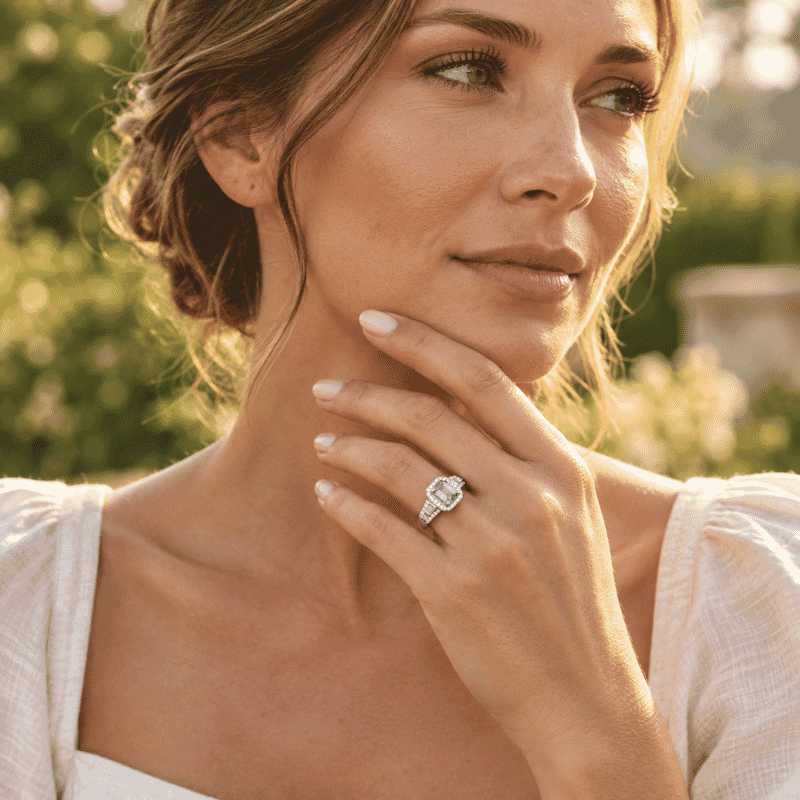 Luxoro AAA Arquiana Mint Tourmaline and Diamond I2 1.50 ctw Ring in 14K White Gold (Size 7.0)