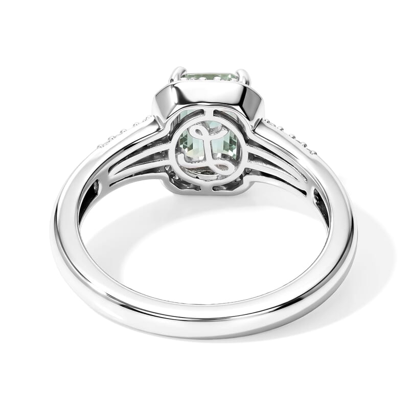 Luxoro AAA Arquiana Mint Tourmaline and Diamond I2 1.50 ctw Ring in 14K White Gold (Size 7.0)