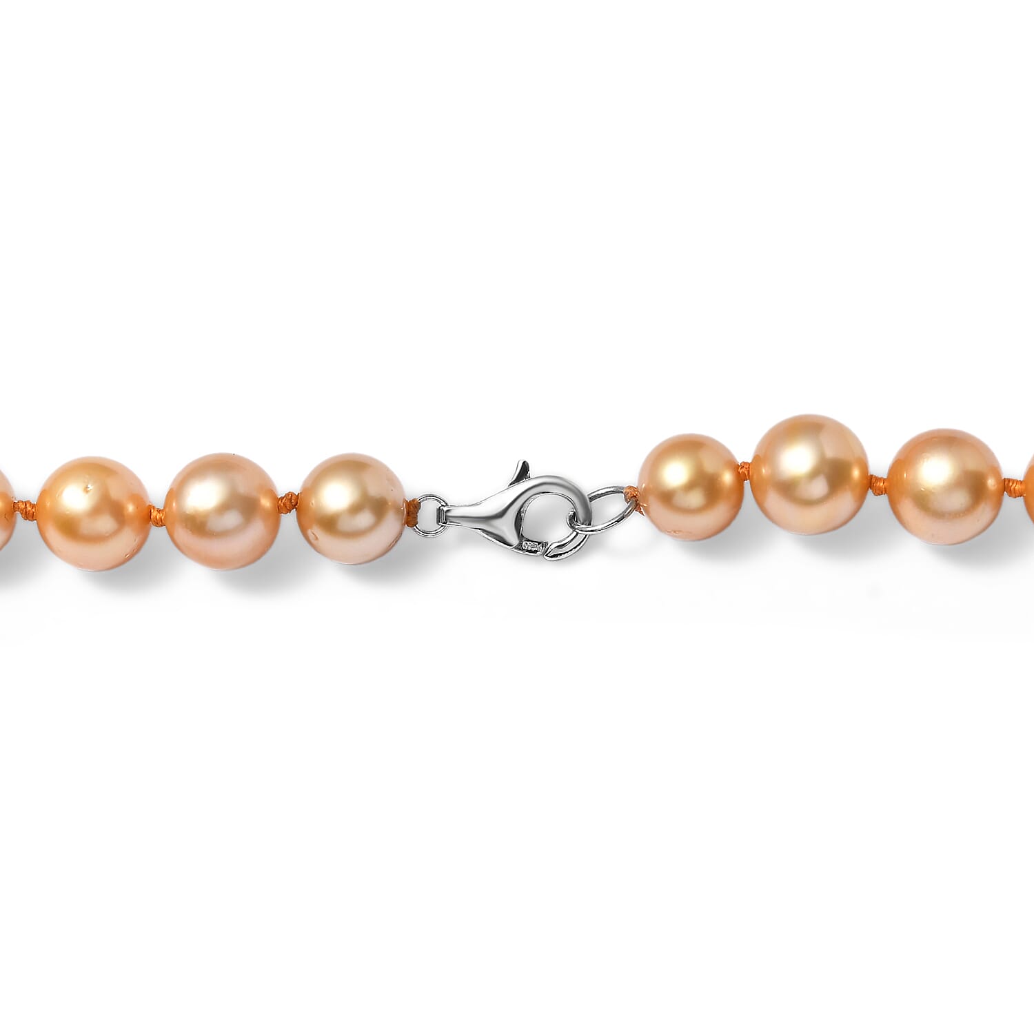 Certified and Appraised AAAA South Sea Golden Pearl Necklace in 950 Platinum 18 Inches