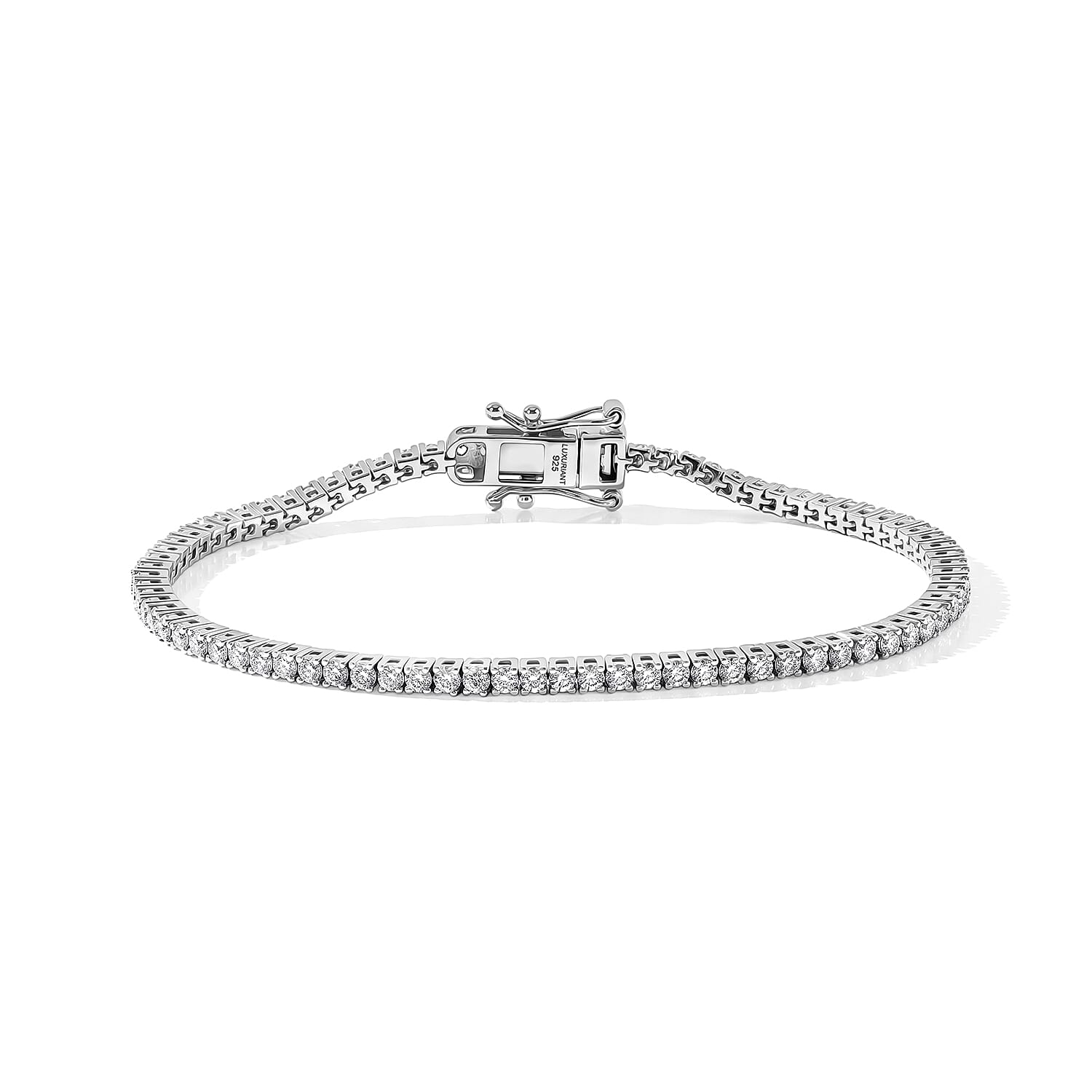 Luxuriant Lab Grown Diamond G-H SI 2.50 ctw Bracelet in Rhodium Over Sterling Silver (6.50 In)