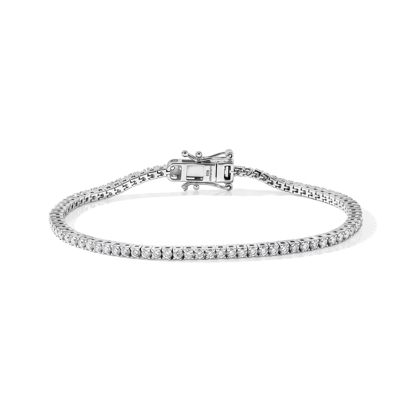 Luxuriant Lab Grown Diamond G-H SI 2.50 ctw Bracelet in Rhodium Over Sterling Silver (6.50 In)