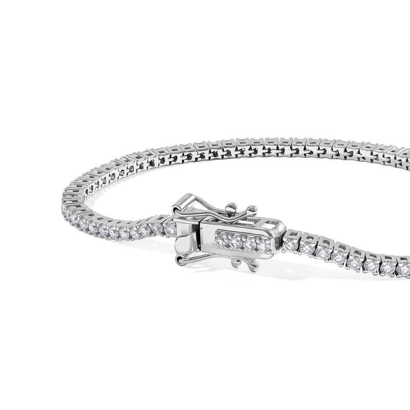 Luxuriant Lab Grown Diamond G-H SI 2.50 ctw Bracelet in Rhodium Over Sterling Silver (6.50 In)