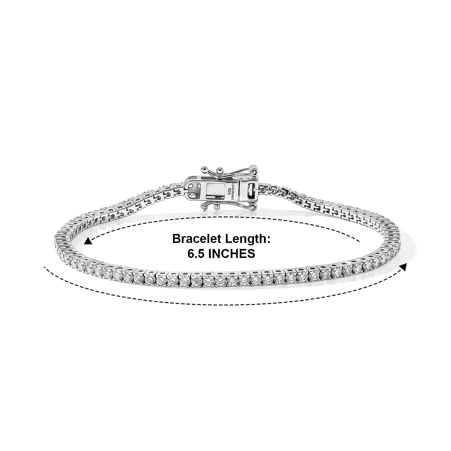 Luxuriant Lab Grown Diamond G-H SI 2.50 ctw Bracelet in Rhodium Over Sterling Silver (6.50 In)