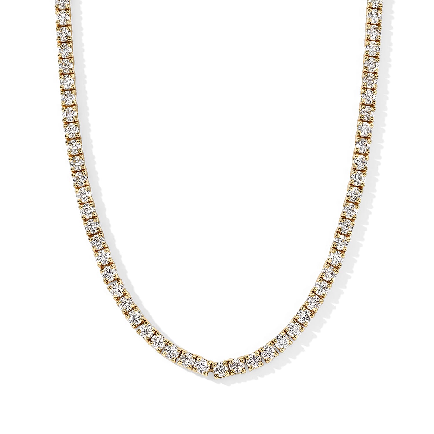 Luxuriant Lab Grown Diamond G-H SI 10.00 ctw Necklace in 18K Vermeil Yellow Gold Over Sterling Silver 18 Inches