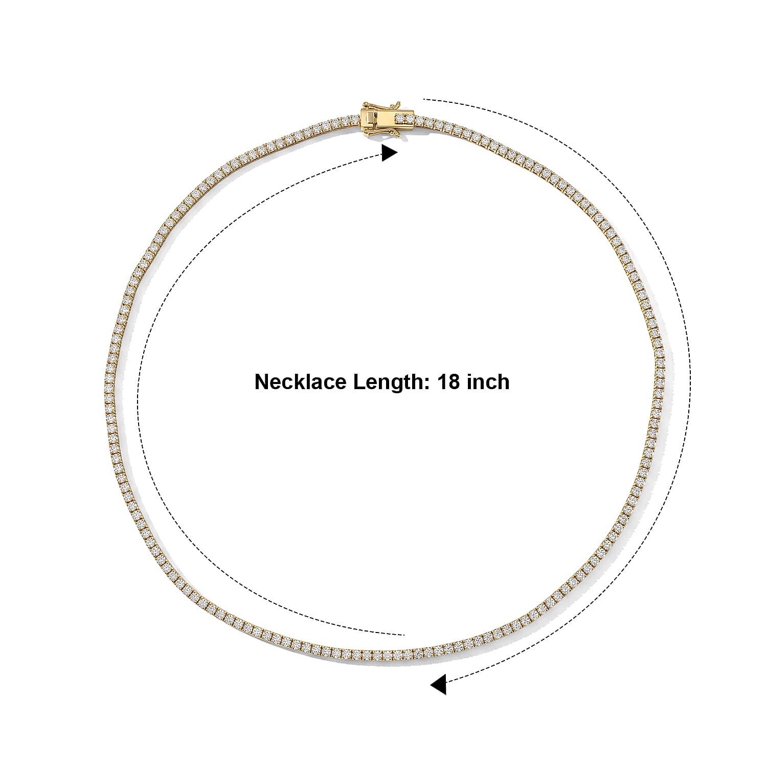 Luxuriant Lab Grown Diamond G-H SI 10.00 ctw Necklace in 18K Vermeil Yellow Gold Over Sterling Silver 18 Inches