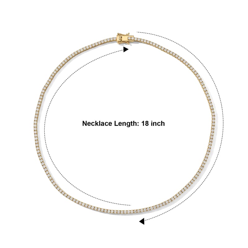 Luxuriant Lab Grown Diamond G-H SI 10.00 ctw Necklace in 18K Vermeil Yellow Gold Over Sterling Silver 18 Inches