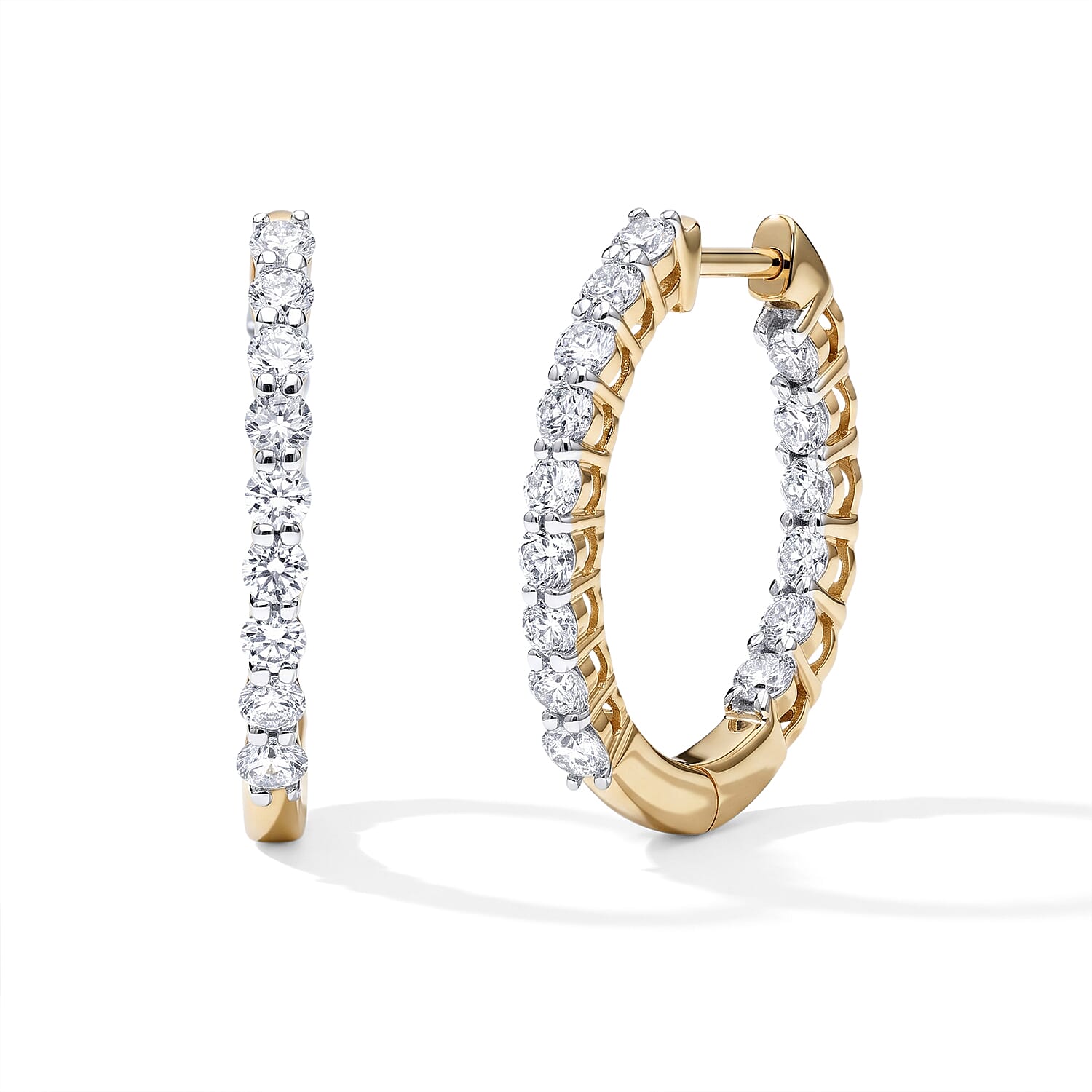 Luxuriant Lab Grown Diamond G-H SI 1.00 ctw Earrings in 18K Vermeil Yellow Gold Over Sterling Silver