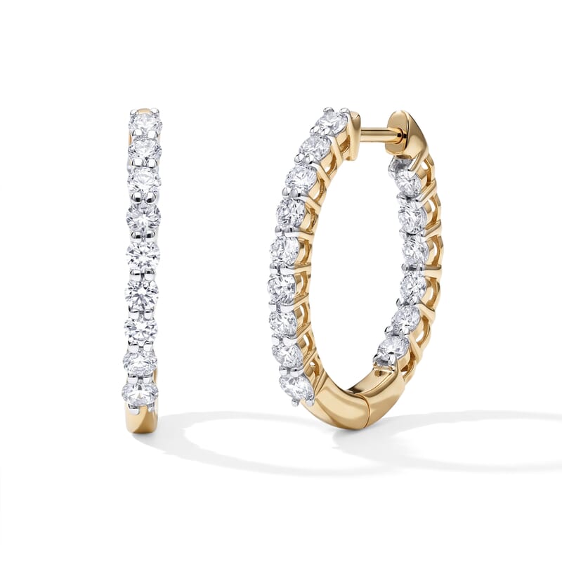 Luxuriant Lab Grown Diamond G-H SI 1.00 ctw Earrings in 18K Vermeil Yellow Gold Over Sterling Silver