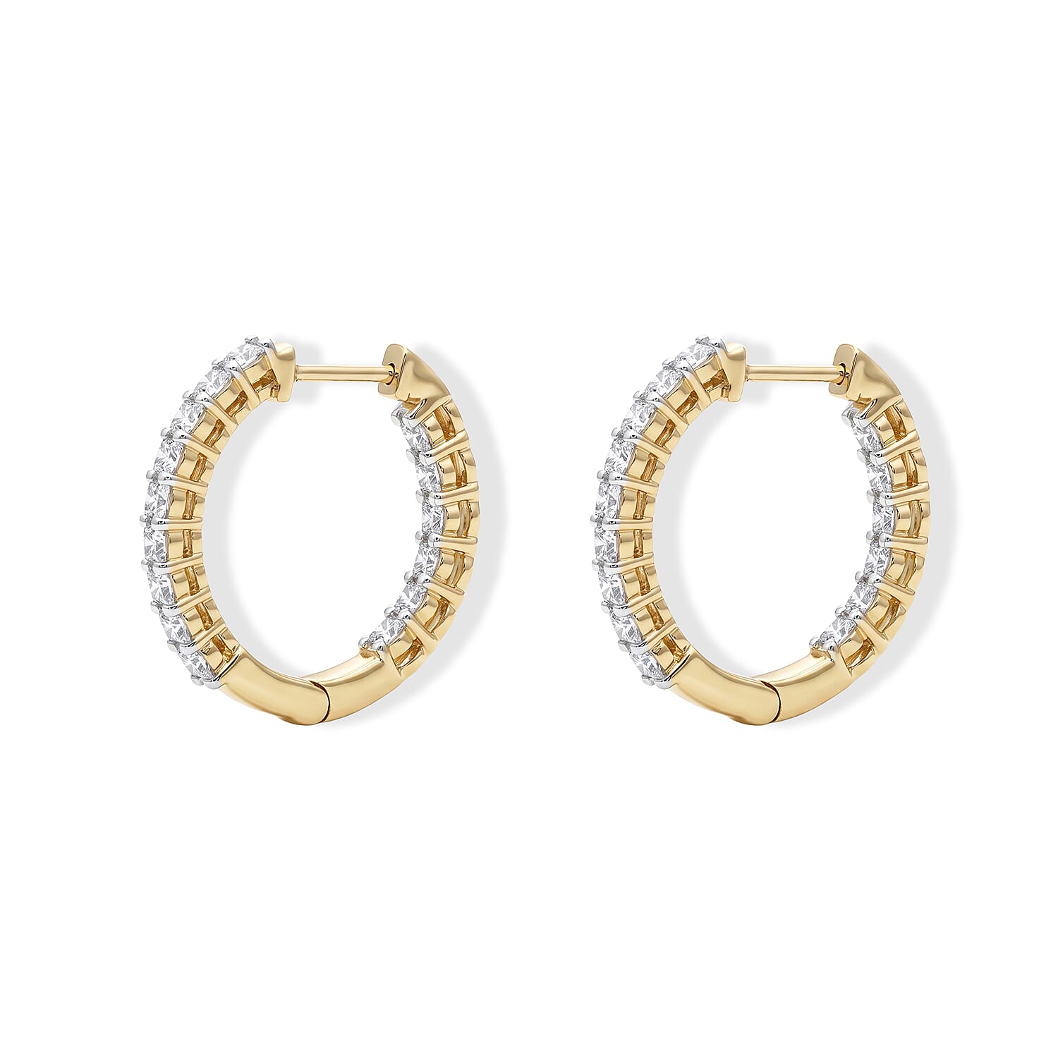 Luxuriant Lab Grown Diamond G-H SI 1.00 ctw Earrings in 18K Vermeil Yellow Gold Over Sterling Silver