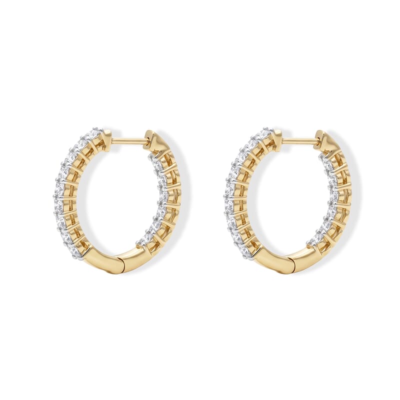 Luxuriant Lab Grown Diamond G-H SI 1.00 ctw Earrings in 18K Vermeil Yellow Gold Over Sterling Silver