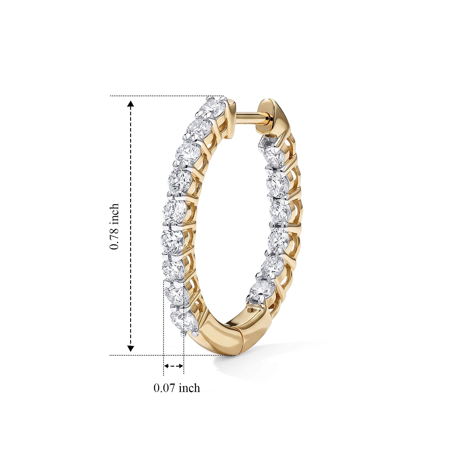 Luxuriant Lab Grown Diamond G-H SI 1.00 ctw Earrings in 18K Vermeil Yellow Gold Over Sterling Silver
