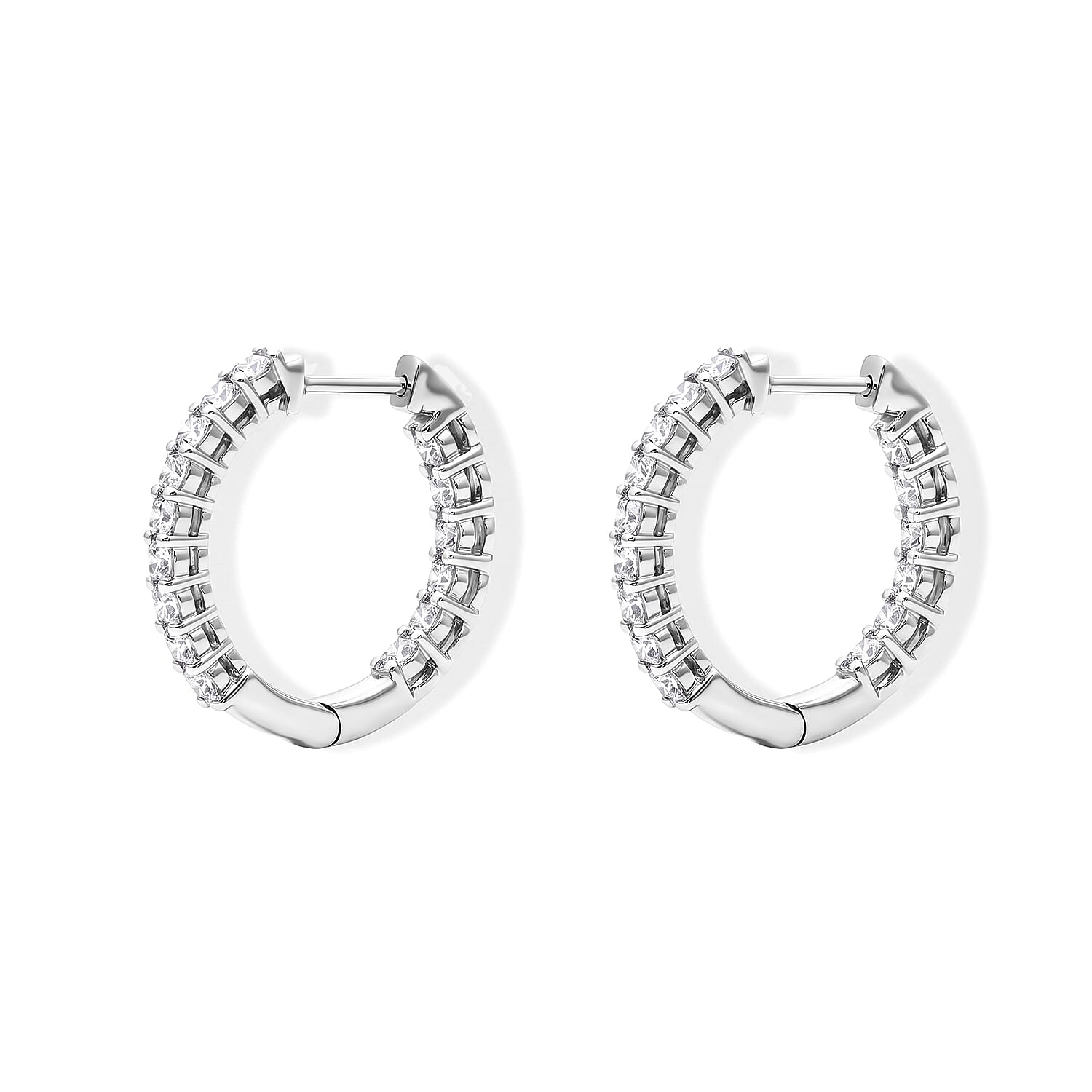 Luxuriant Lab Grown Diamond G-H SI 1.00 ctw Earrings in Rhodium Over Sterling Silver