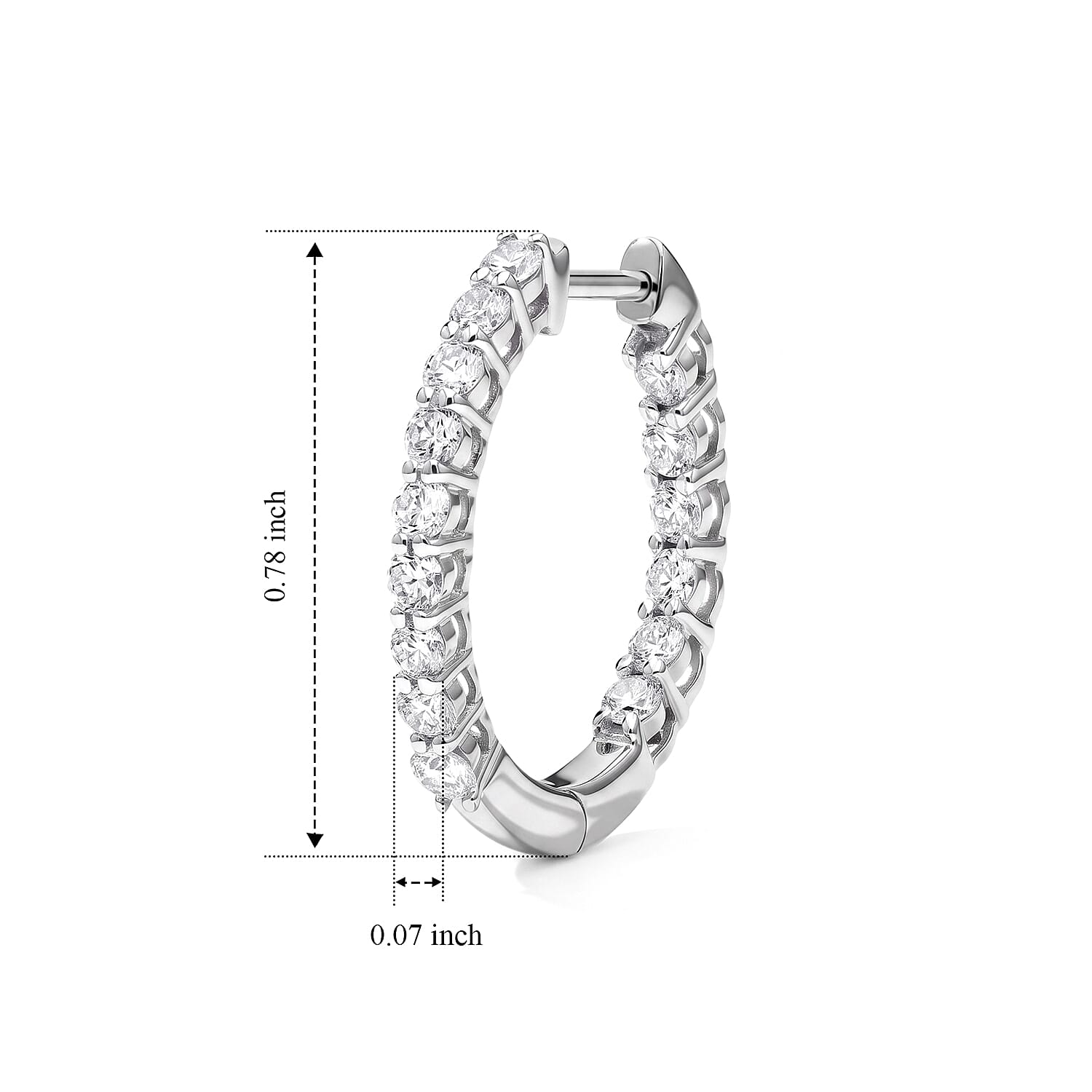 Luxuriant Lab Grown Diamond G-H SI 1.00 ctw Earrings in Rhodium Over Sterling Silver
