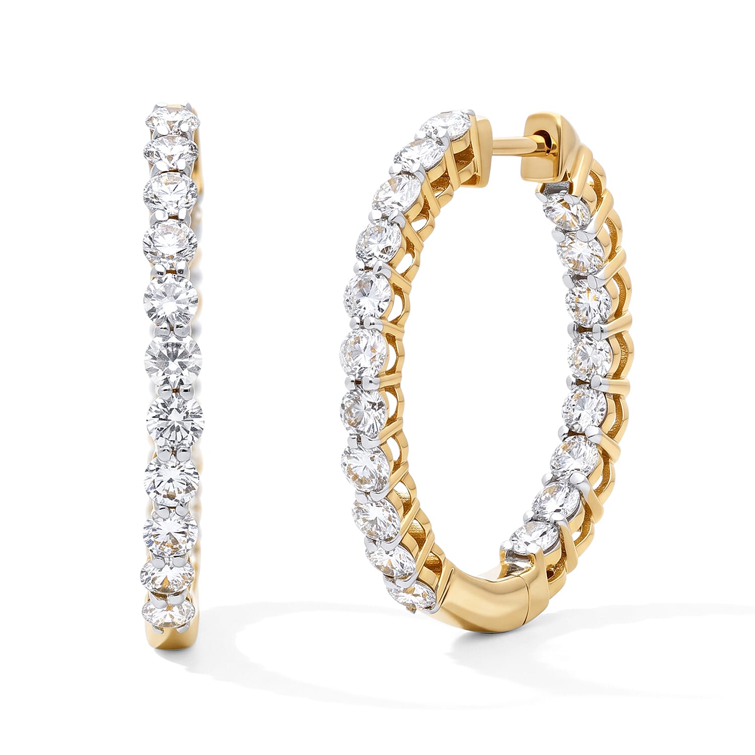 Luxuriant Lab Grown Diamond G-H SI 2.25 ctw Earrings in 18K Vermeil Rose Gold Over Sterling Silver