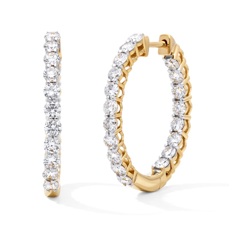 Luxuriant Lab Grown Diamond G-H SI 2.25 ctw Earrings in 18K Vermeil Rose Gold Over Sterling Silver
