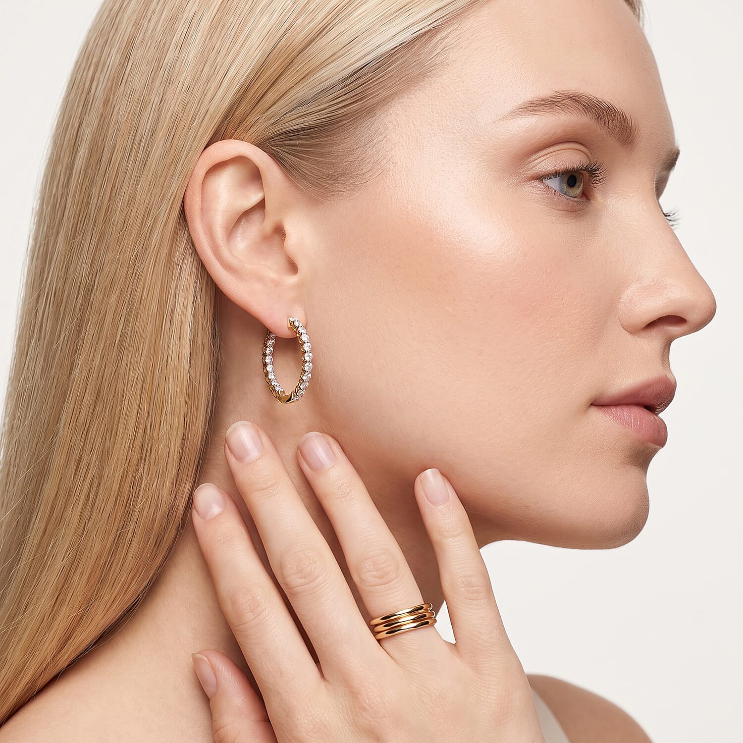 Luxuriant Lab Grown Diamond G-H SI 2.25 ctw Earrings in 18K Vermeil Rose Gold Over Sterling Silver
