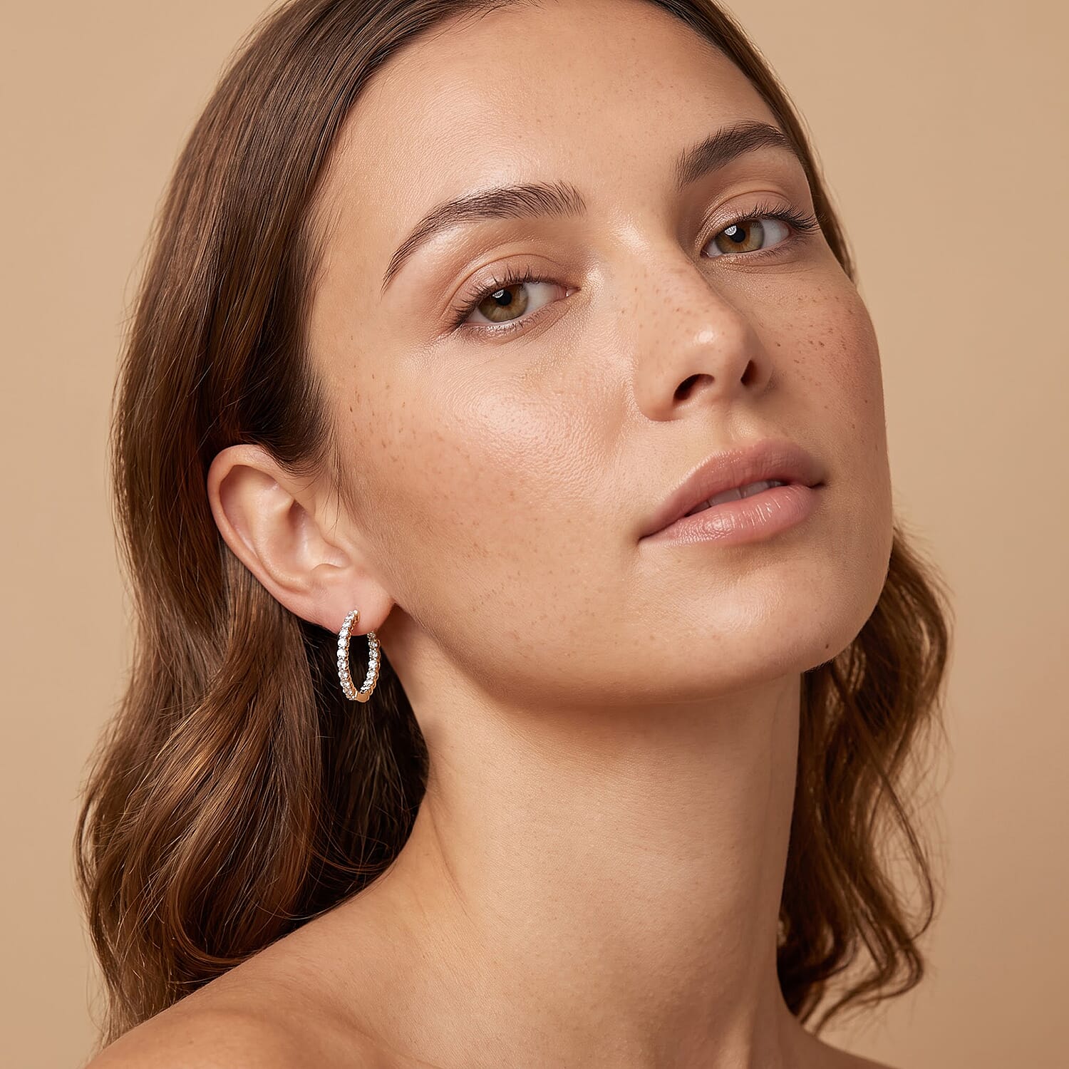 Luxuriant Lab Grown Diamond G-H SI 2.25 ctw Earrings in 18K Vermeil Rose Gold Over Sterling Silver