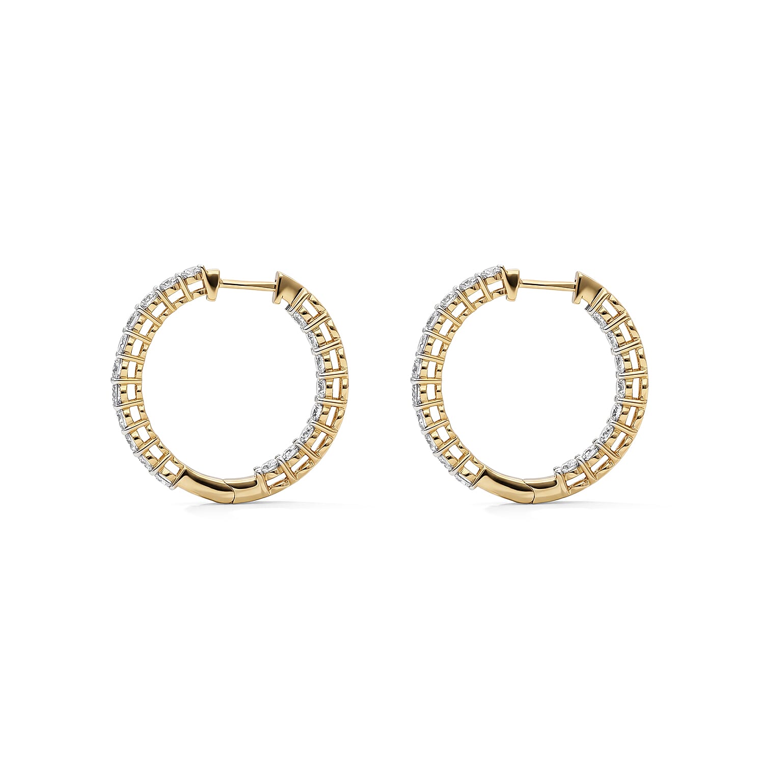 Luxuriant Lab Grown Diamond G-H SI 2.25 ctw Earrings in 18K Vermeil Rose Gold Over Sterling Silver