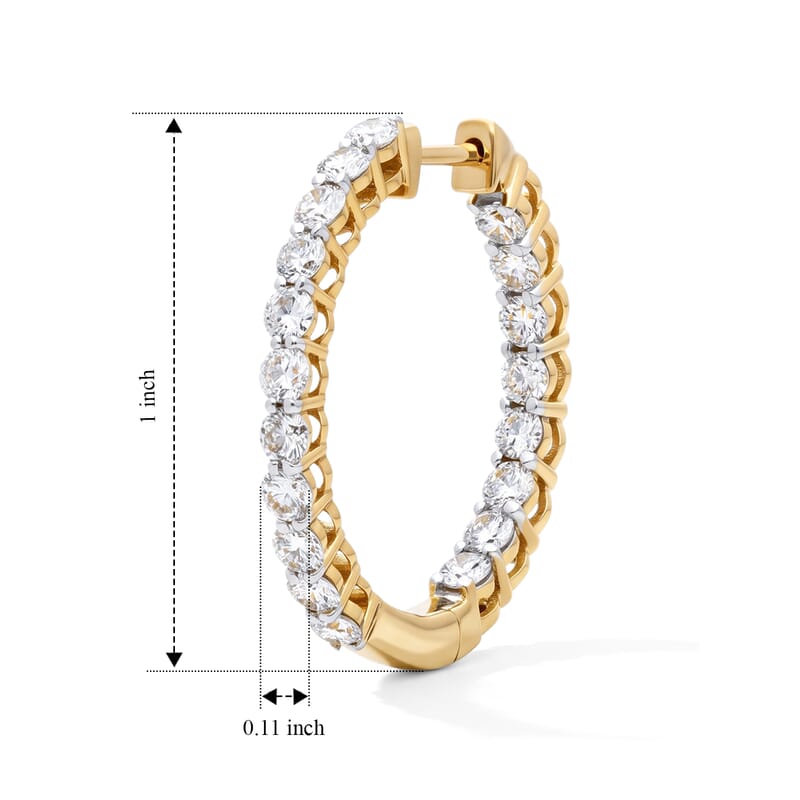 Luxuriant Lab Grown Diamond G-H SI 2.25 ctw Earrings in 18K Vermeil Rose Gold Over Sterling Silver