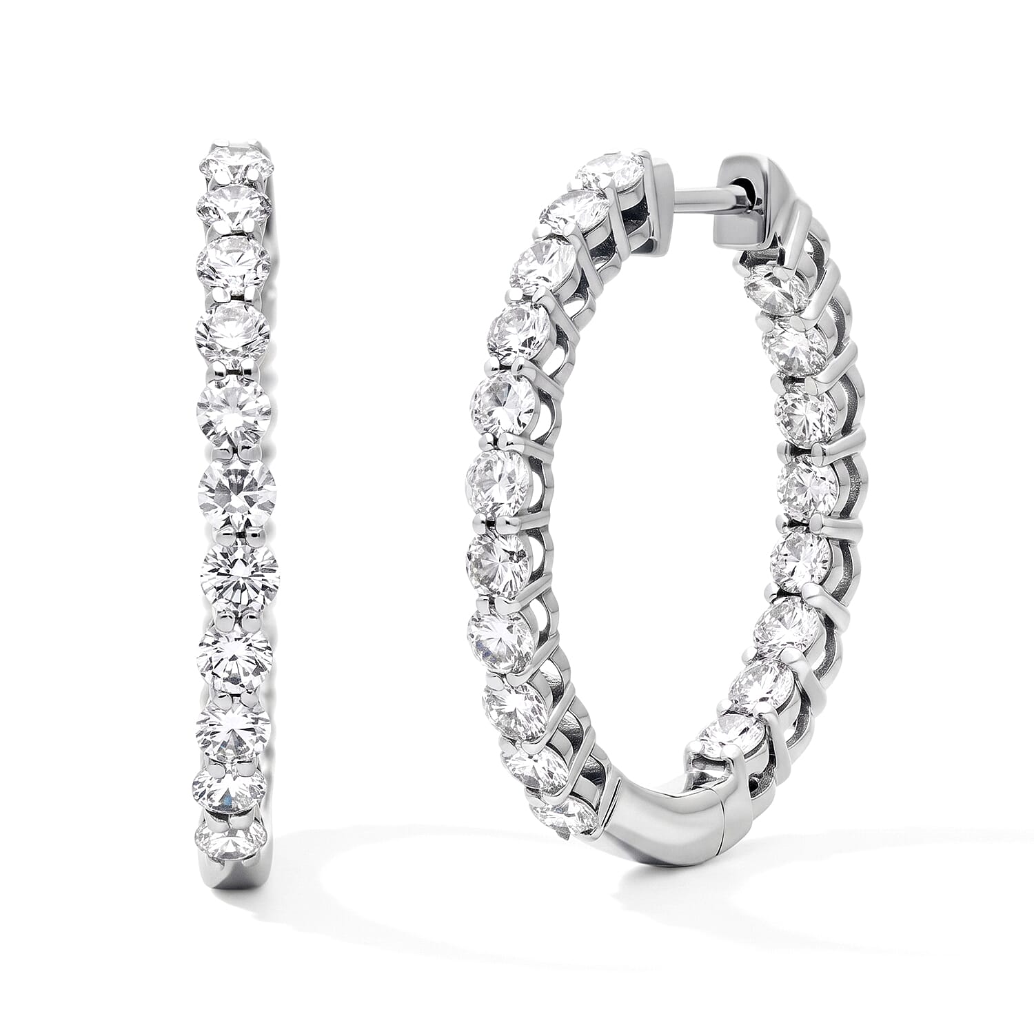 Luxuriant Lab Grown Diamond G-H SI 2.25 ctw Earrings in Rhodium Over Sterling Silver