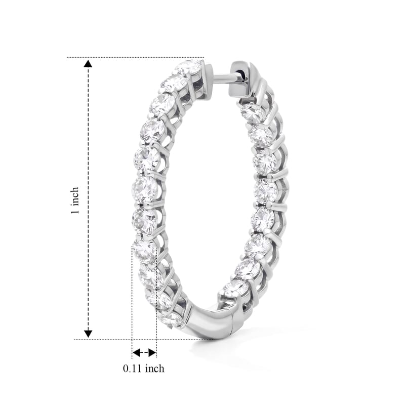 Luxuriant Lab Grown Diamond G-H SI 2.25 ctw Earrings in Rhodium Over Sterling Silver