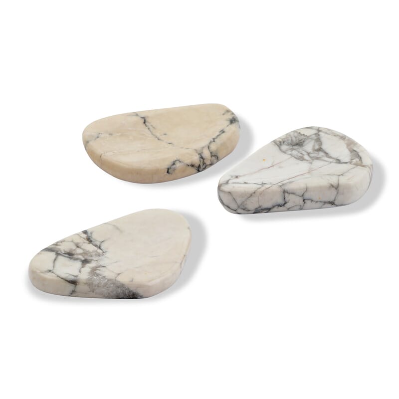 White Howlite Worry Stone (One Stone Per Purchase) (Style/Color Varies)