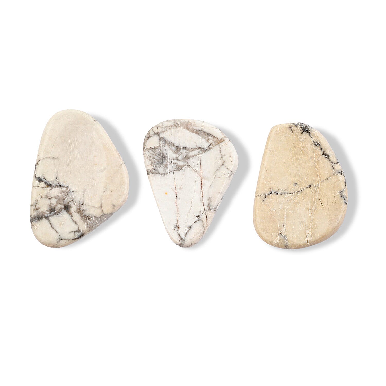 White Howlite Worry Stone (One Stone Per Purchase) (Style/Color Varies)