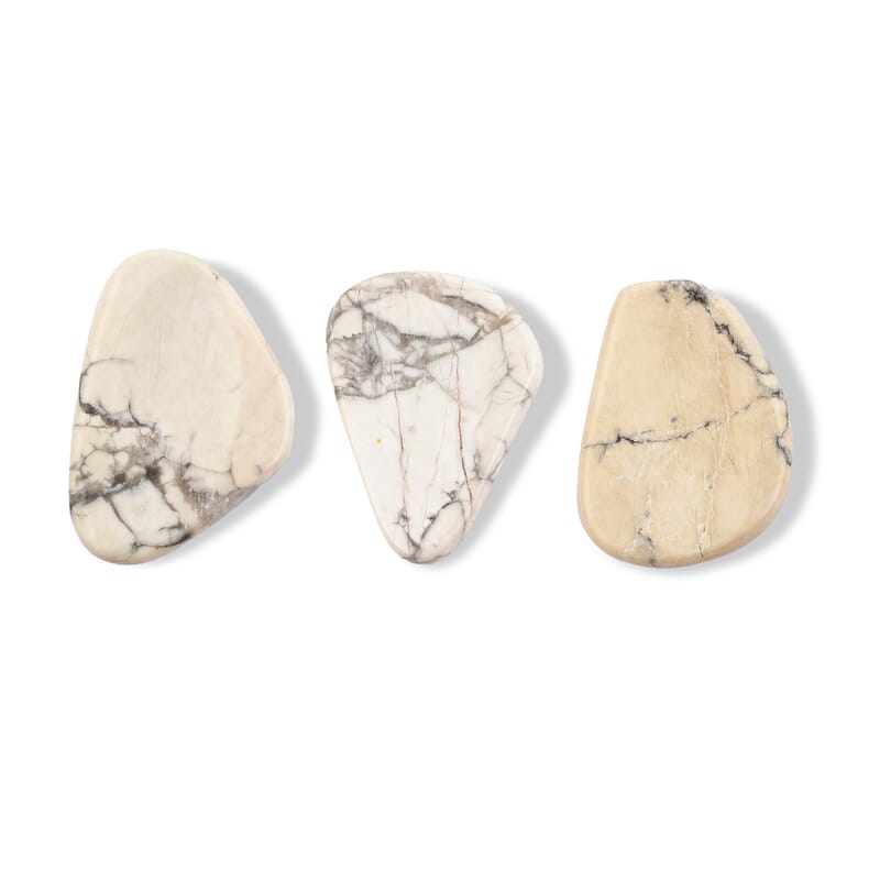 White Howlite Worry Stone (One Stone Per Purchase) (Style/Color Varies)