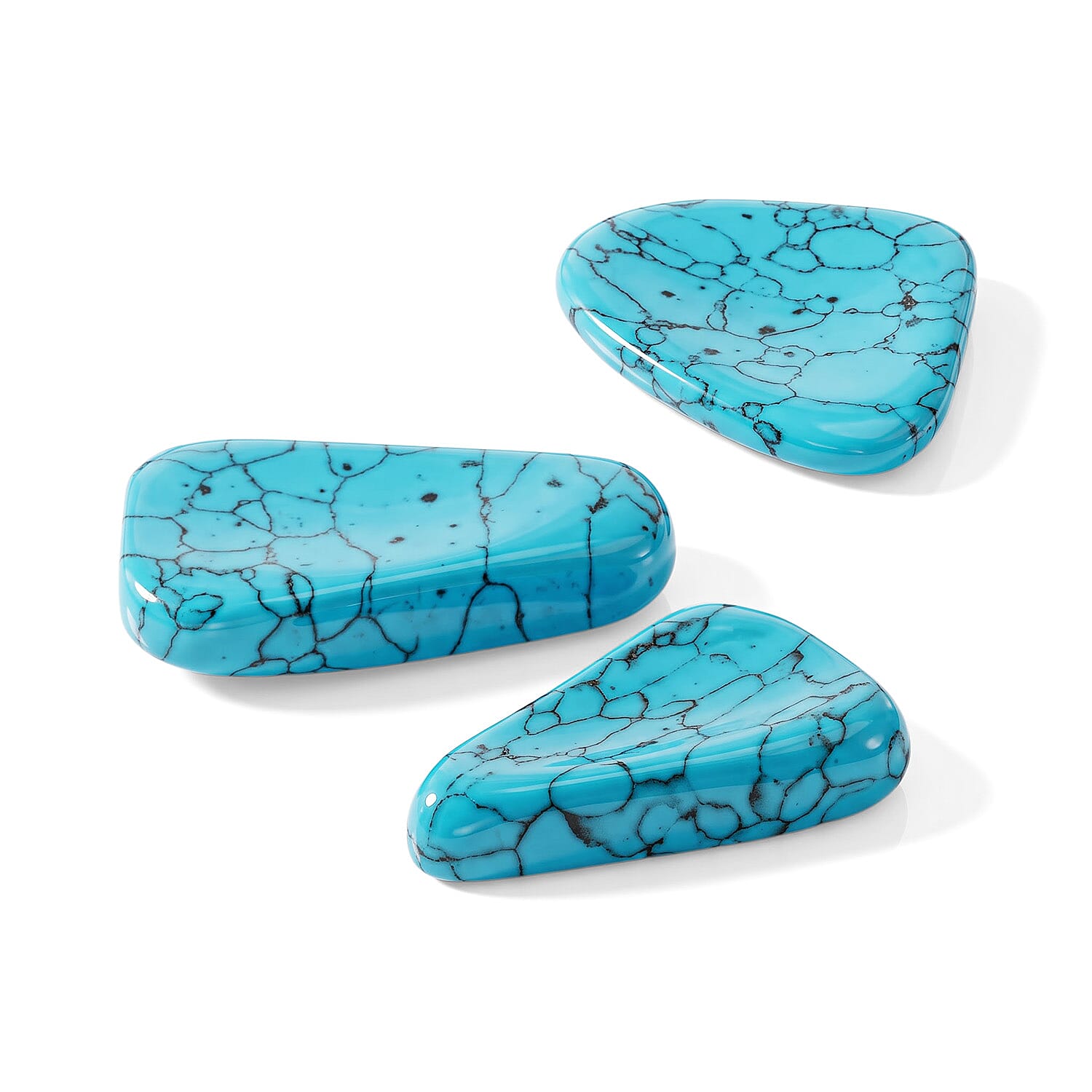 Blue Howlite Worry Stone (One Stone Per Purchase) (Style/Color Varies)