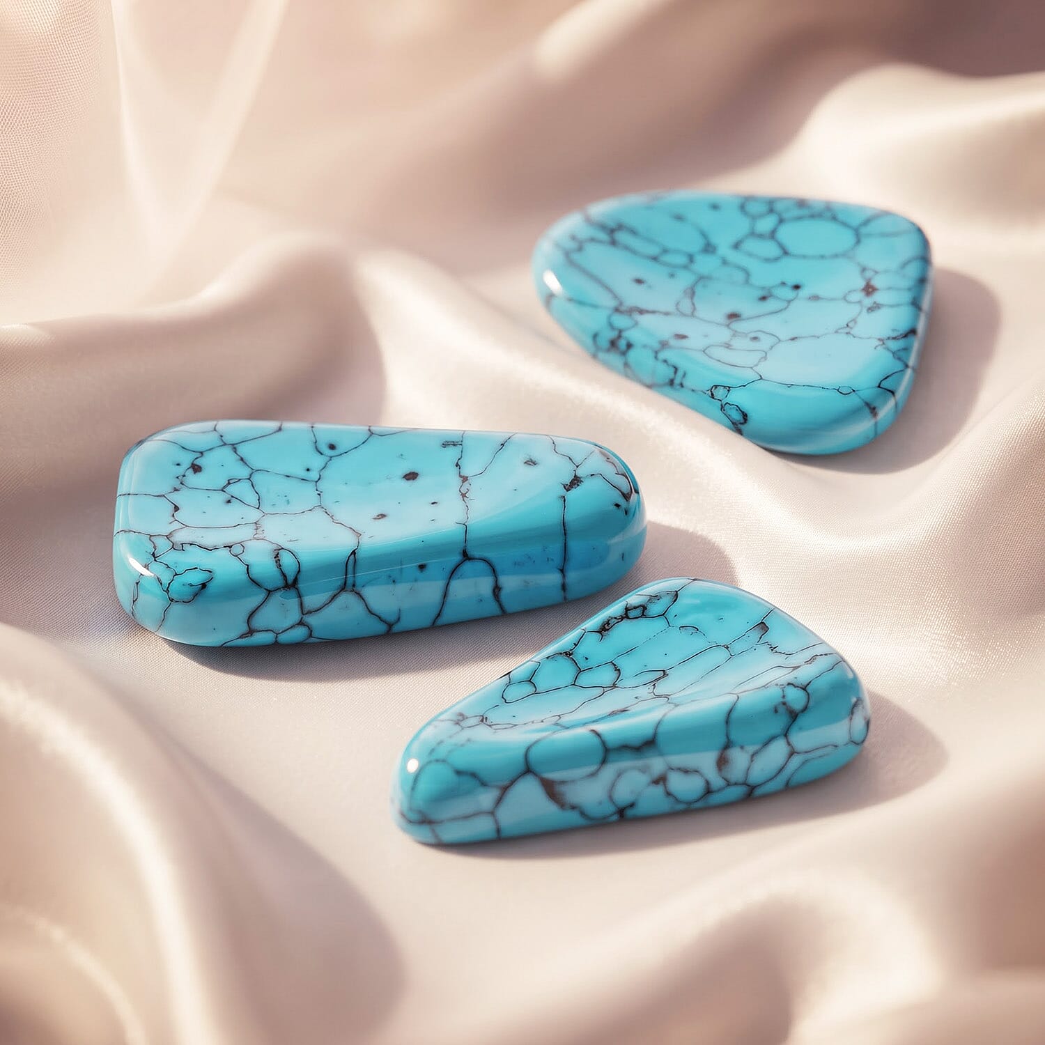 Blue Howlite Worry Stone (One Stone Per Purchase) (Style/Color Varies)