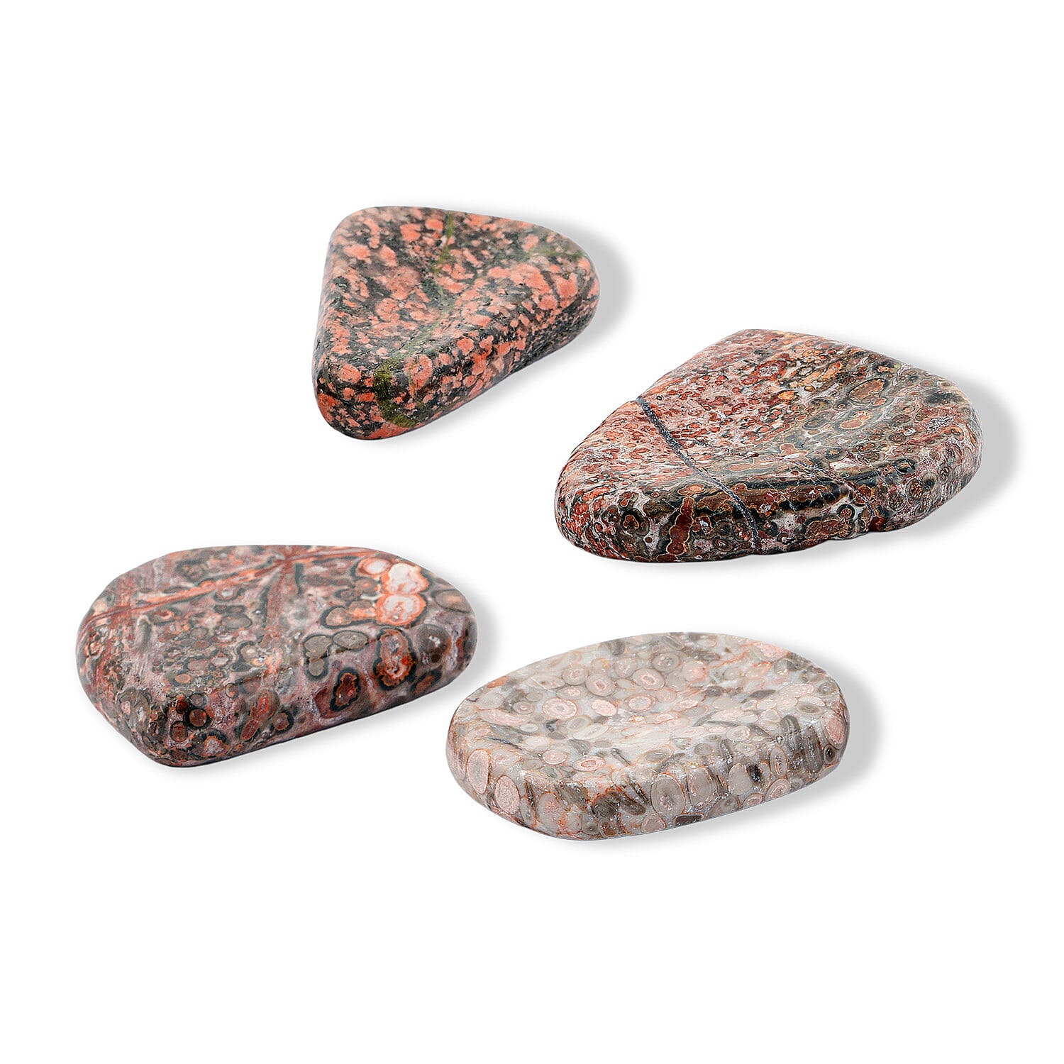 Red Ocean Jasper Worry Stone (One Stone Per Purchase) (Style/Color Varies)