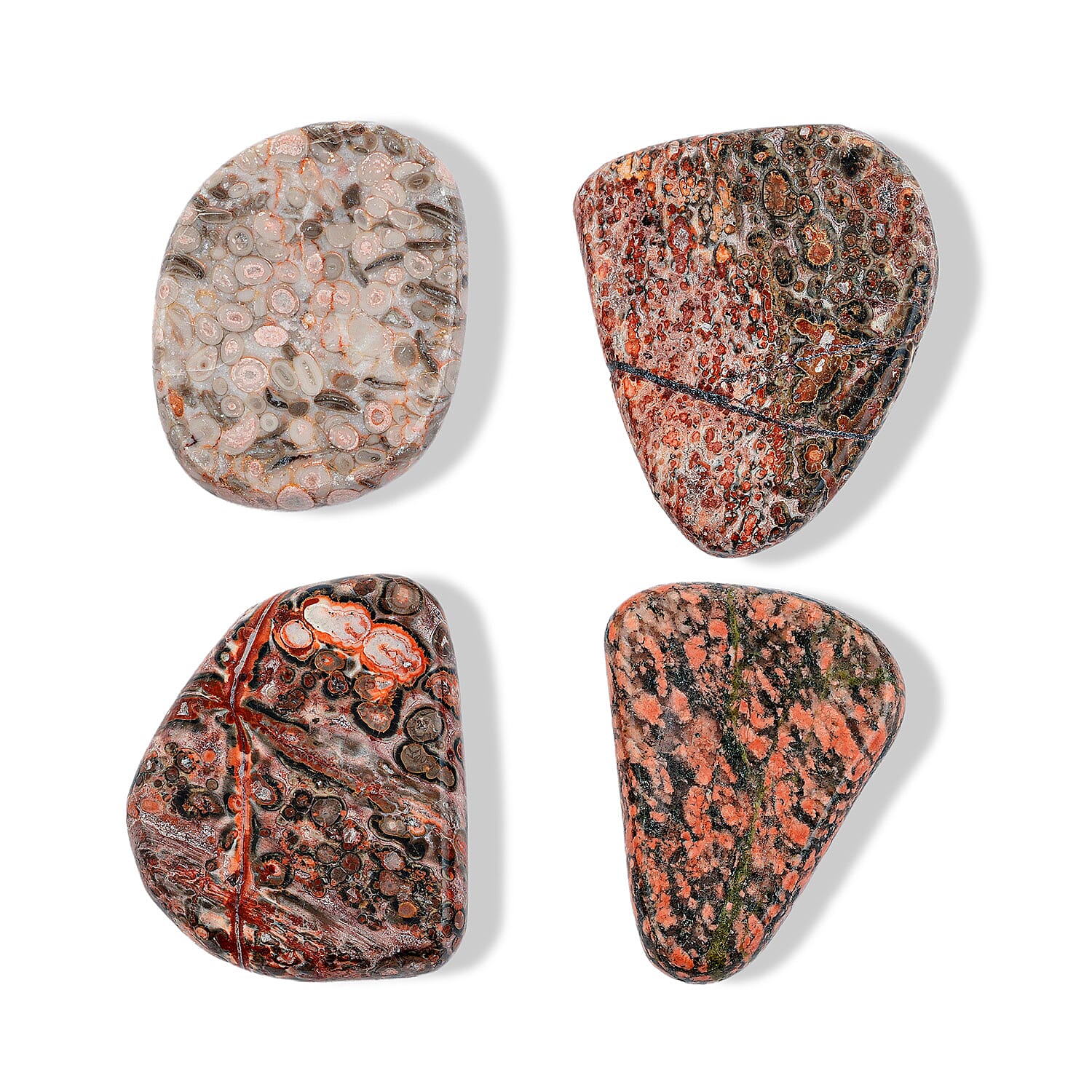 Red Ocean Jasper Worry Stone (One Stone Per Purchase) (Style/Color Varies)