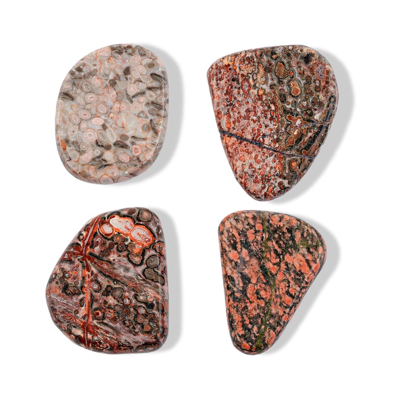 Red Ocean Jasper Worry Stone (One Stone Per Purchase) (Style/Color Varies)