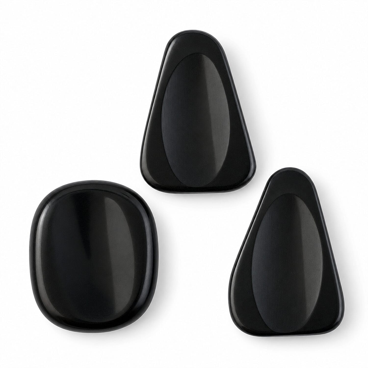 Black Feldspar Worry Stone (One Stone Per Purchase) (Style/Color Varies)