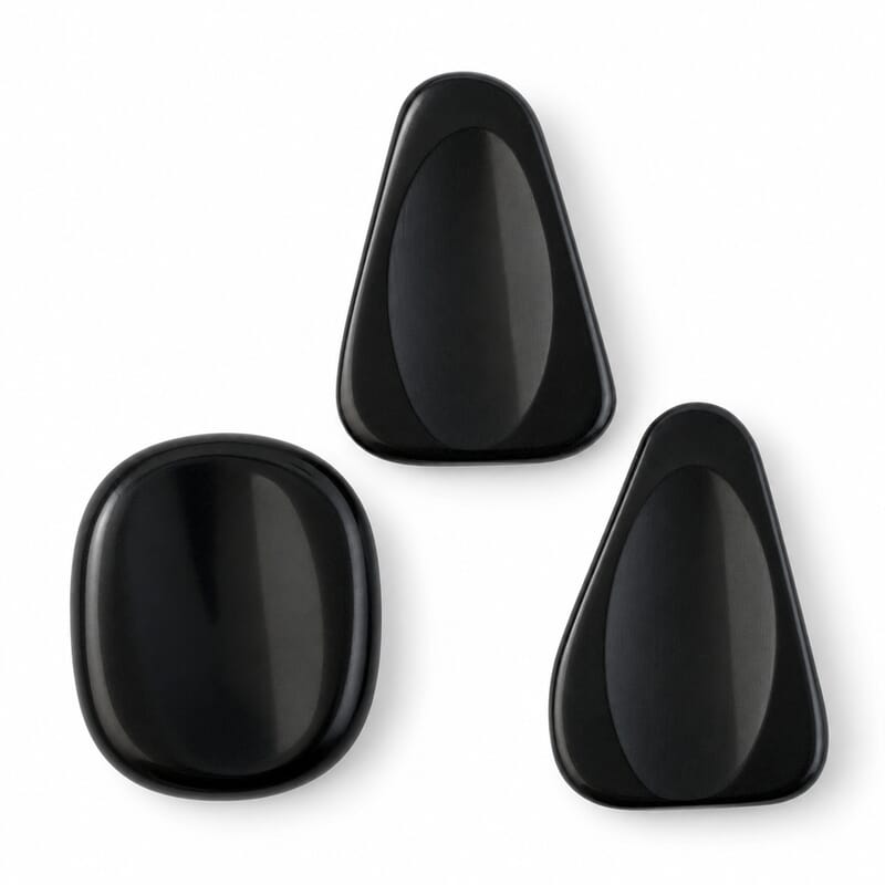 Black Feldspar Worry Stone (One Stone Per Purchase) (Style/Color Varies)